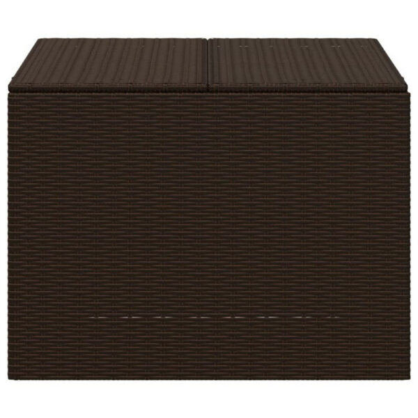 Outdoor Garden Storage Box, Removable Bag, Brown Poly Rattan Woven