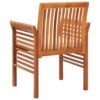 Kim Outdoor Dining Set of 2, Brown Acacia Wood, Cream Cushions