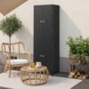 Elix Outdoor Storage Cabinet with 4 Compartment, 71 Inch Black Rattan
