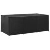 Outdoor Storage Box with Gas Lift, 71 Inch Rectangular, Black Rattan