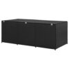Outdoor Storage Box with Gas Lift, 71 Inch Rectangular, Black Rattan