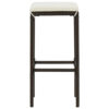 Vian Outdoor Barstool Set of 4, Brown Poly Rattan, Cream Polyester