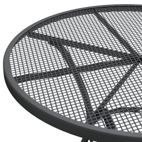 1502202669920a22b6c8d.jpeg Yoko Outdoor Breakfast Table, Dark Gray Mesh Iron, Round 32 Inch Top
