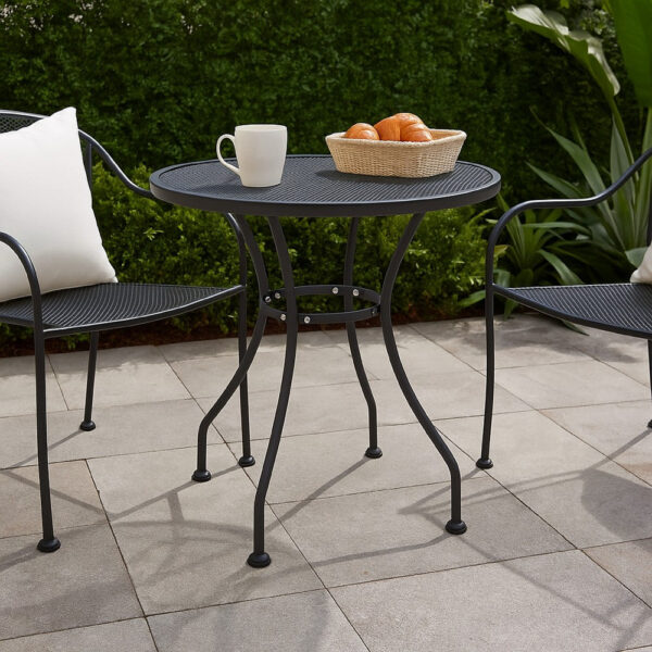 1502202669920a262cf9a.jpeg Yoko Outdoor Breakfast Table, Dark Gray Mesh Iron, Round 32 Inch Top