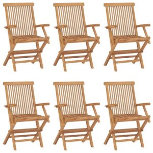 1502202669920a6c5491a.jpeg Hina Folding Outdoor ArmSet of 6, Brown Solid Teak Wood, Slatted