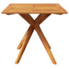 Outdoor Breakfast Bistro Table, Square 34 Inch Brown Solid Acacia Wood