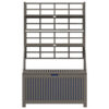 Garden Storage Box with Trellis, Shelves, Gray Acacia Wood, 63 Inch