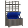Garden Storage Box with Trellis, Shelves, Gray Acacia Wood, 63 Inch
