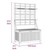 Garden Storage Box with Trellis, Shelves, Gray Acacia Wood, 63 Inch