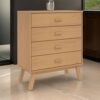 1502202669920b224d569.jpeg Tall Dresser Chest, 4 Drawers, Brown Solid Pine Wood Frame, 30 Inch