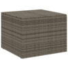 Outdoor Garden Storage Chest, Gray Poly Rattan, Powder Coated Steel