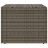 Outdoor Garden Storage Chest, Gray Poly Rattan, Powder Coated Steel