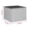 Outdoor Garden Storage Chest, Gray Poly Rattan, Powder Coated Steel