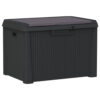 Reina Outdoor Storage Box, Cushion Seat, Dark Gray Polypropylene