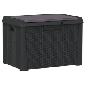Reina Outdoor Storage Box, Cushion Seat, Dark Gray Polypropylene