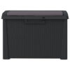 Reina Outdoor Storage Box, Cushion Seat, Dark Gray Polypropylene