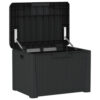 Reina Outdoor Storage Box, Cushion Seat, Dark Gray Polypropylene
