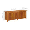 Outdoor Storage Chest with Inner Bag, Brown Solid Acacia Wood, 59 Inch