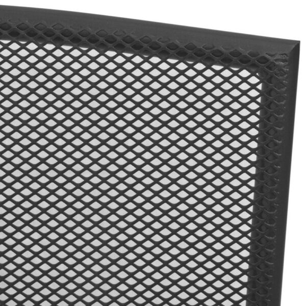 Outdoor Dining ArmSet of 4, Dark Gray Steel Frame, Mesh Design