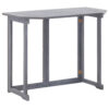Outdoor Folding Balcony Table, Rectangular 35 Inch, Gray Acacia Wood