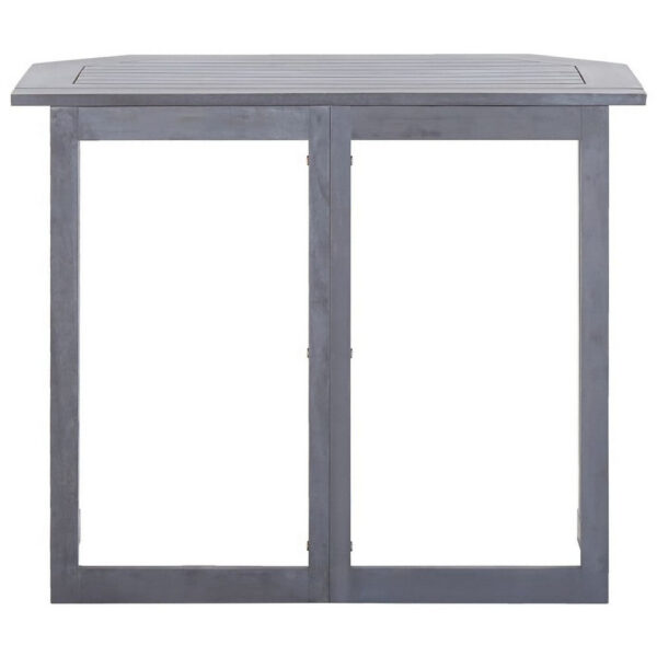 Outdoor Folding Balcony Table, Rectangular 35 Inch, Gray Acacia Wood