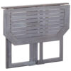 Outdoor Folding Balcony Table, Rectangular 35 Inch, Gray Acacia Wood