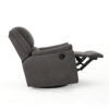 Swivel Manual Reclining Chair, Pillow Cushions, Smooth Gray Fabric