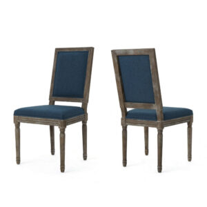1502202669920bad3927b.jpeg Dining Side Chair Set of 2, Traditional Style, Navy Blue Polyester