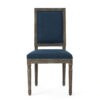 Dining Side Chair Set of 2, Traditional Style, Navy Blue Polyester