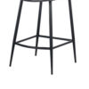 Isha Counter Stool Chair Set of 2, Gray Goat Leather, Black Iron