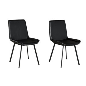 1502202669920be037347.jpeg Isha Dining Chair Set of 2 with Dark Gray Goat Leather, Black Iron