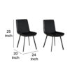 Isha Dining Chair Set of 2 with Dark Gray Goat Leather, Black Iron