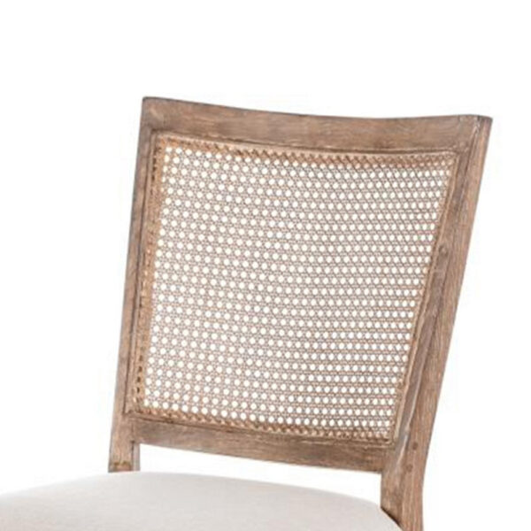 Mary Dining Side Chair Set of 2, White, Classic Natural Elm Wood