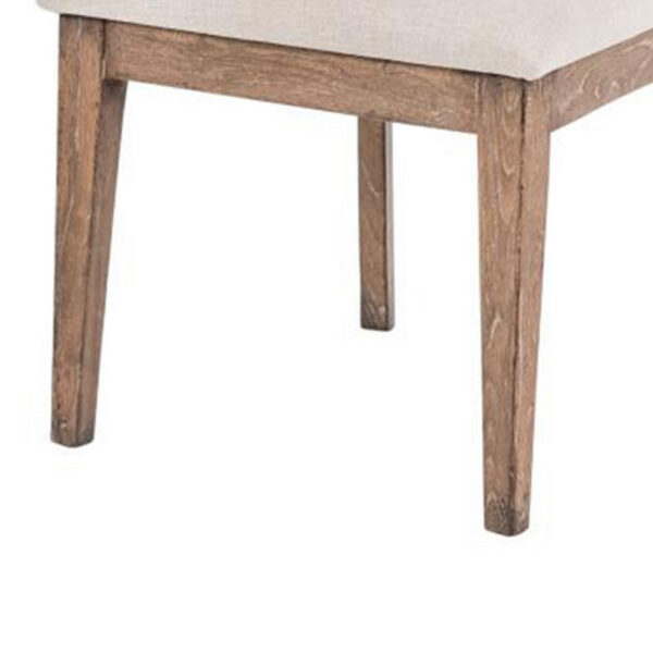 Mary Dining Side Chair Set of 2, White, Classic Natural Elm Wood