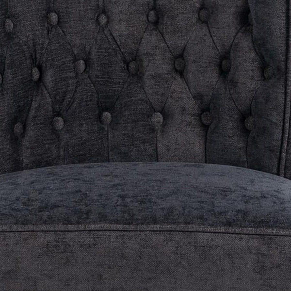 Cly Dining Side Chair Set of 2, Dark Gray, Natural Brown Solid Wood