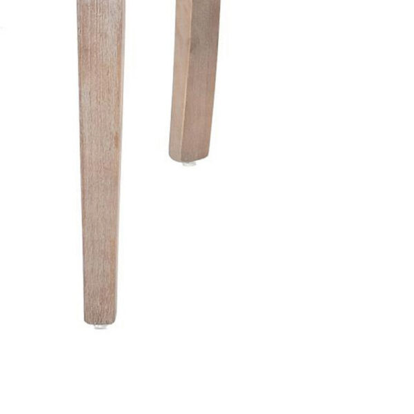 Cly Dining Side Chair Set of 2, Dark Gray, Natural Brown Solid Wood