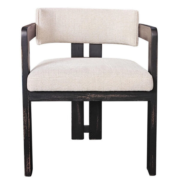 1502202669920c3f8e087.jpeg Lasy Accent Dining Side Chair, White Fabric, Black Solid Wood
