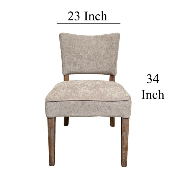 Rea Dining Side Chair Set of 2, Taupe, Classic Graywash Solid Wood