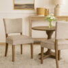 Rea Dining Side Chair Set of 2, Taupe, Classic Graywash Solid Wood