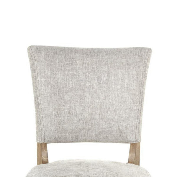 Ryna Dining Side Chair Set of 2, Gray, Washed Oak Brown Solid Wood