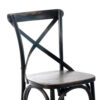 Puri Dining Side Chair Set of 2, X Shaped Backrest, Reclaimed Black