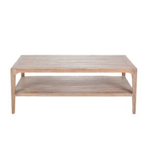 Tuley Coffee Table, Storage Shelf, Reclaimed Pine Wood, Gray, 48 Inch