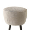 Curi Counter Stool, Plush Light Gray Cushioned Seat, Black Metal Legs