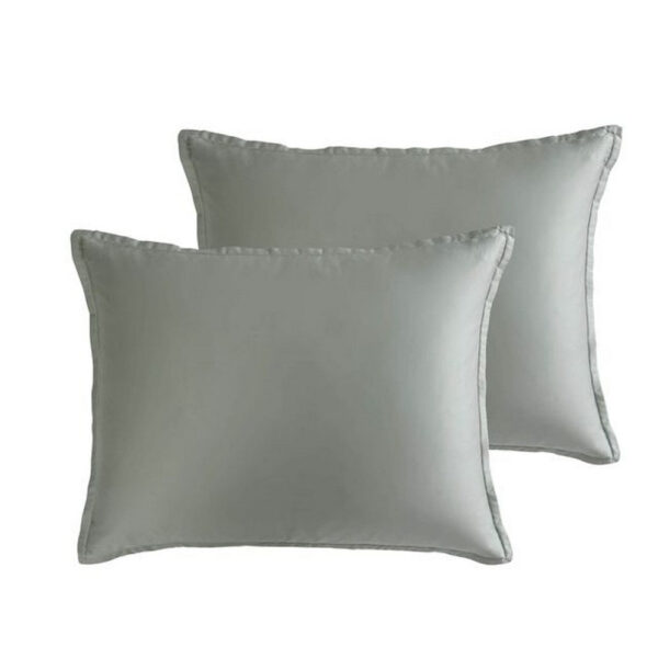 Keo 9pc King Comforter Set, Reversible, Soft Sage Gray Silky Fabric