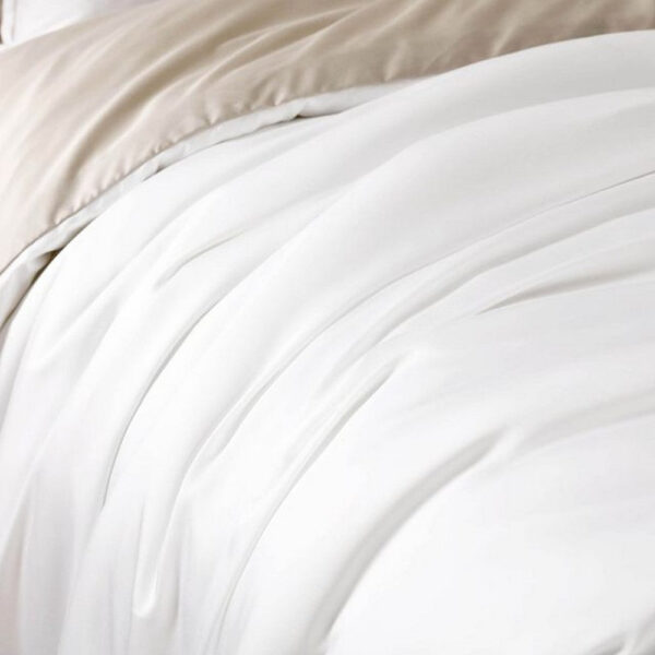 Keo 9pc King Comforter Set, Reversible, Shams, Ivory Silky Fabric