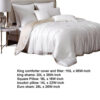 Keo 9pc King Comforter Set, Reversible, Shams, Ivory Silky Fabric
