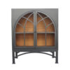 Veria Small China Cabinet, 2 Door Arch Frame, Matte Black 42 Inch