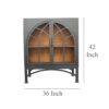 Veria Small China Cabinet, 2 Door Arch Frame, Matte Black 42 Inch
