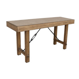 Dity Counter Height Table, 72 Inch Rectangular Top, Antique Brown Wood