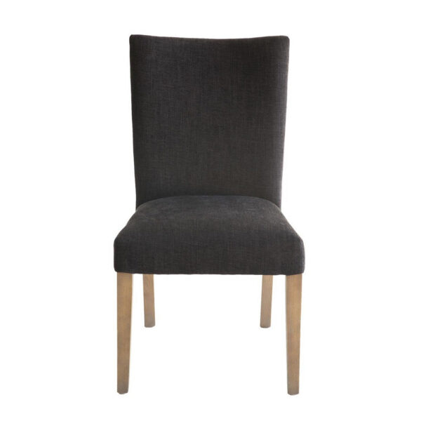 1502202669920ef810977.jpeg Zeus Dining Side Chair Set of 2, Black Fabric, Gray Tapered Legs